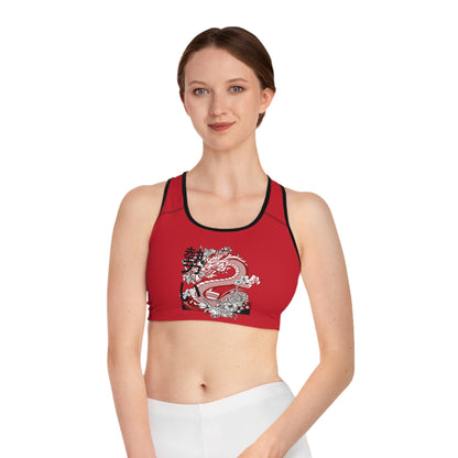 Sports Bra: Dragons Dark Red