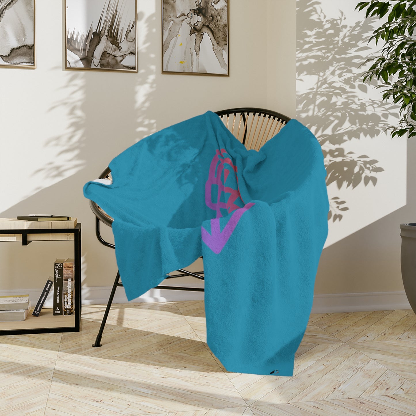 Velveteen Minky Blanket: Gaming Turquoise