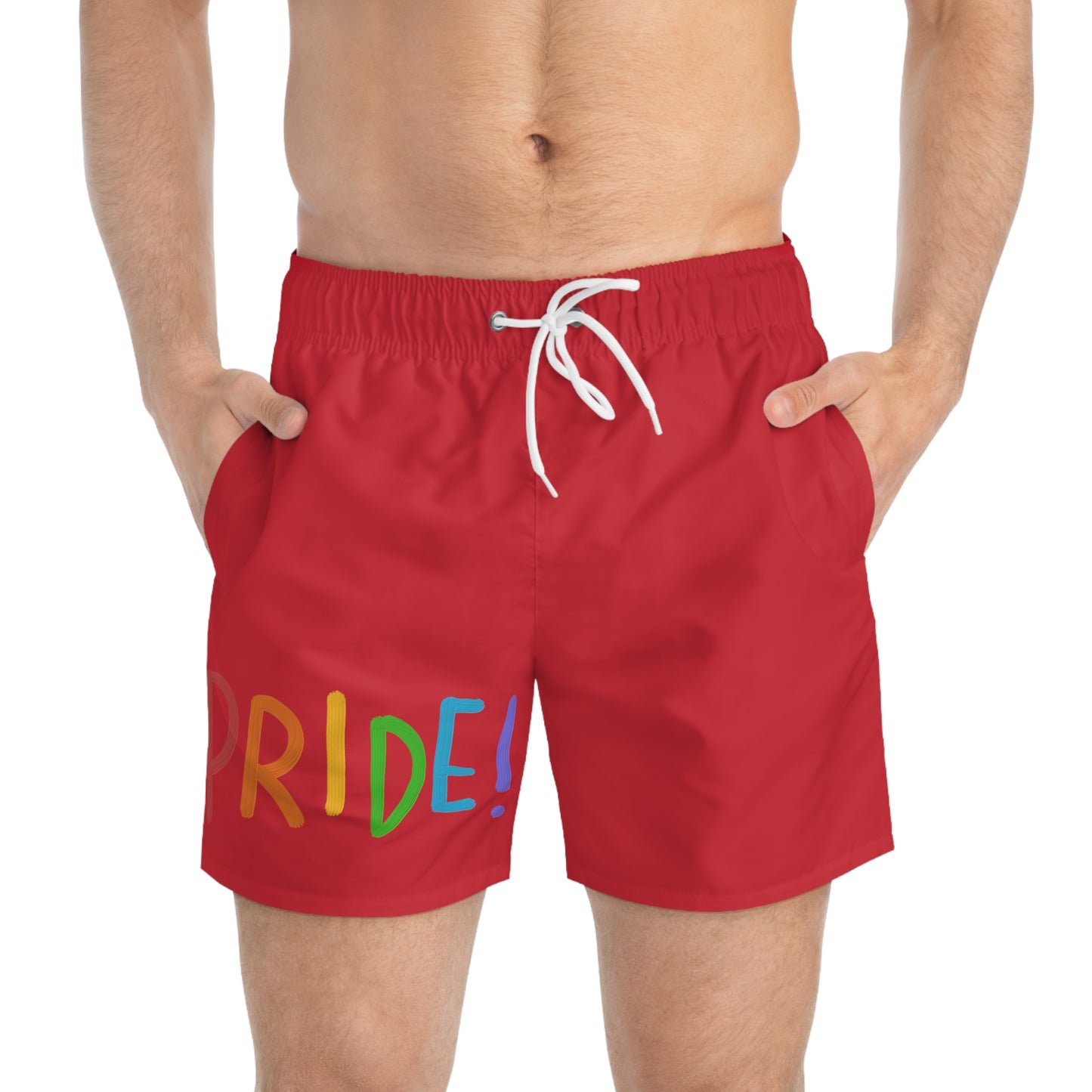 Swim Trunks: LGBTQ Pride Dark Red