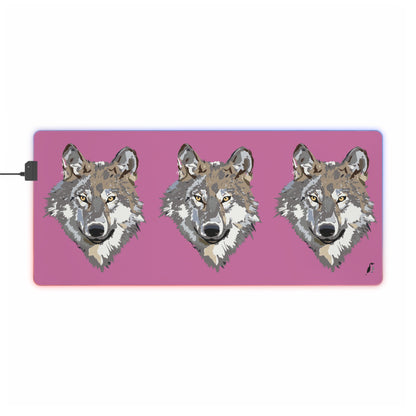 LED Gaming Mouse Pad: Wolves Lite Pink