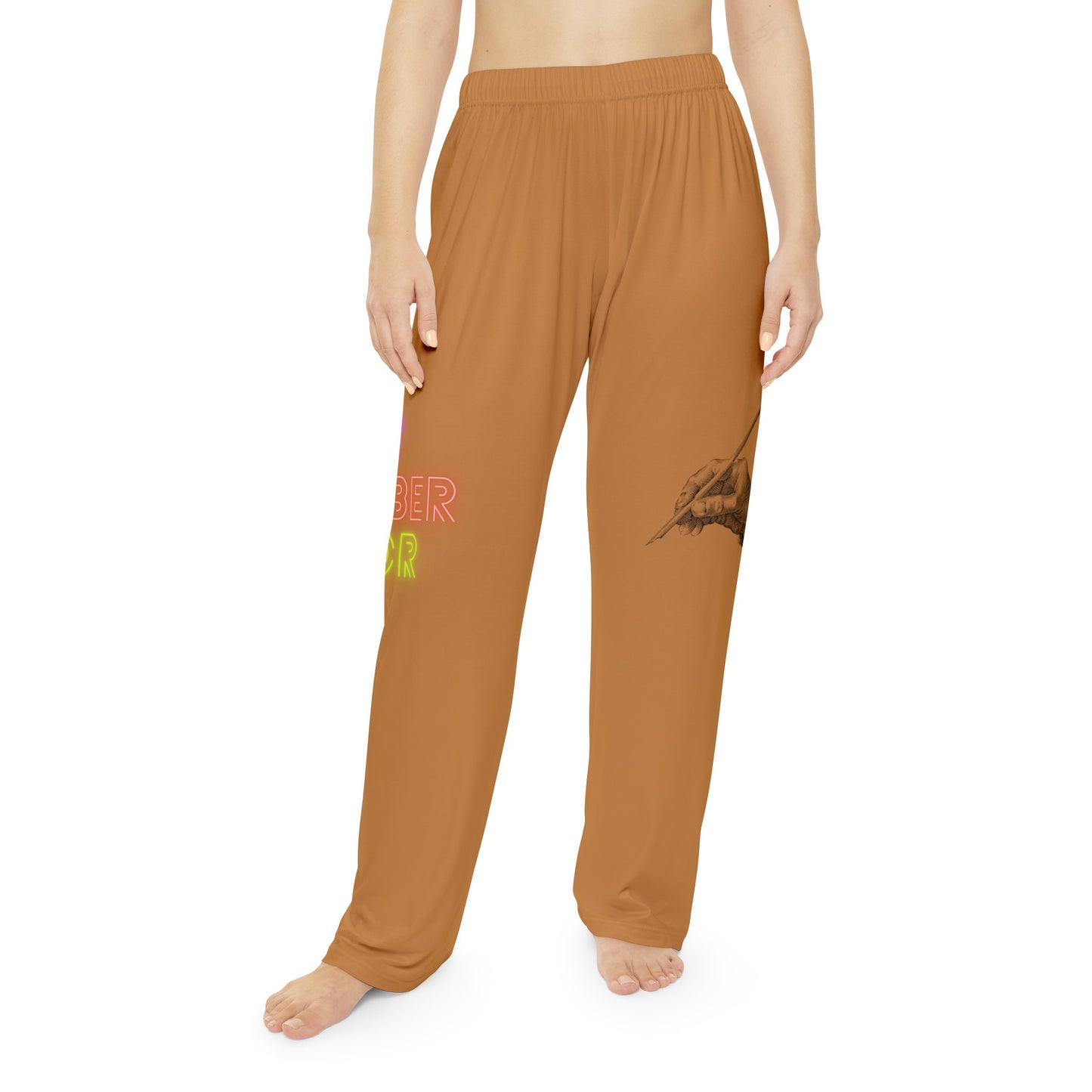 Women's Pajama Pants: Writing Lite Brown