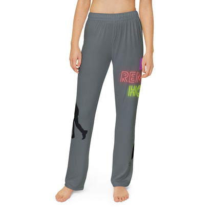 Kids Pajama Pants: Hockey Dark Grey