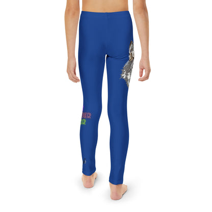 Youth Full-Length Leggings: Wolves Dark Blue