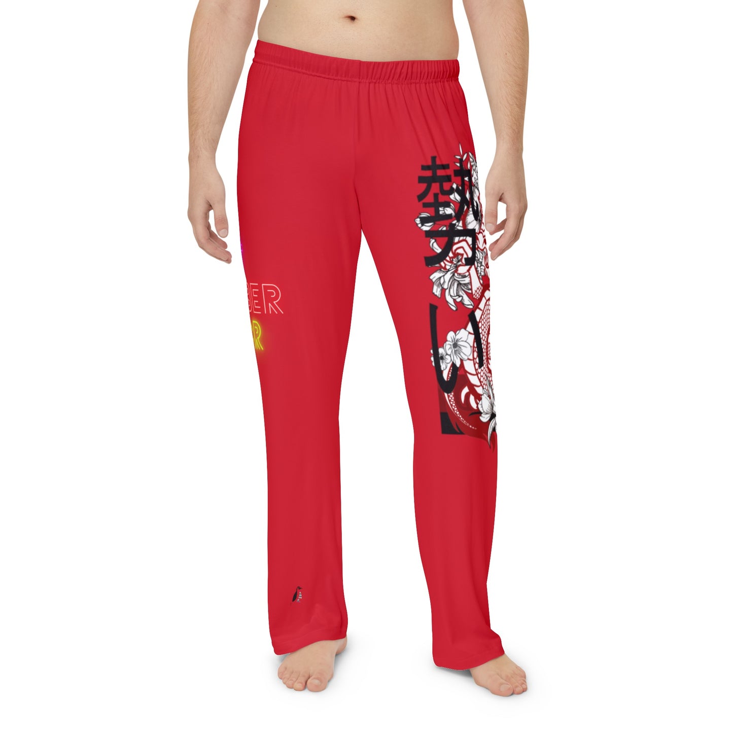 Men's Pajama Pants: Dragons Dark Red