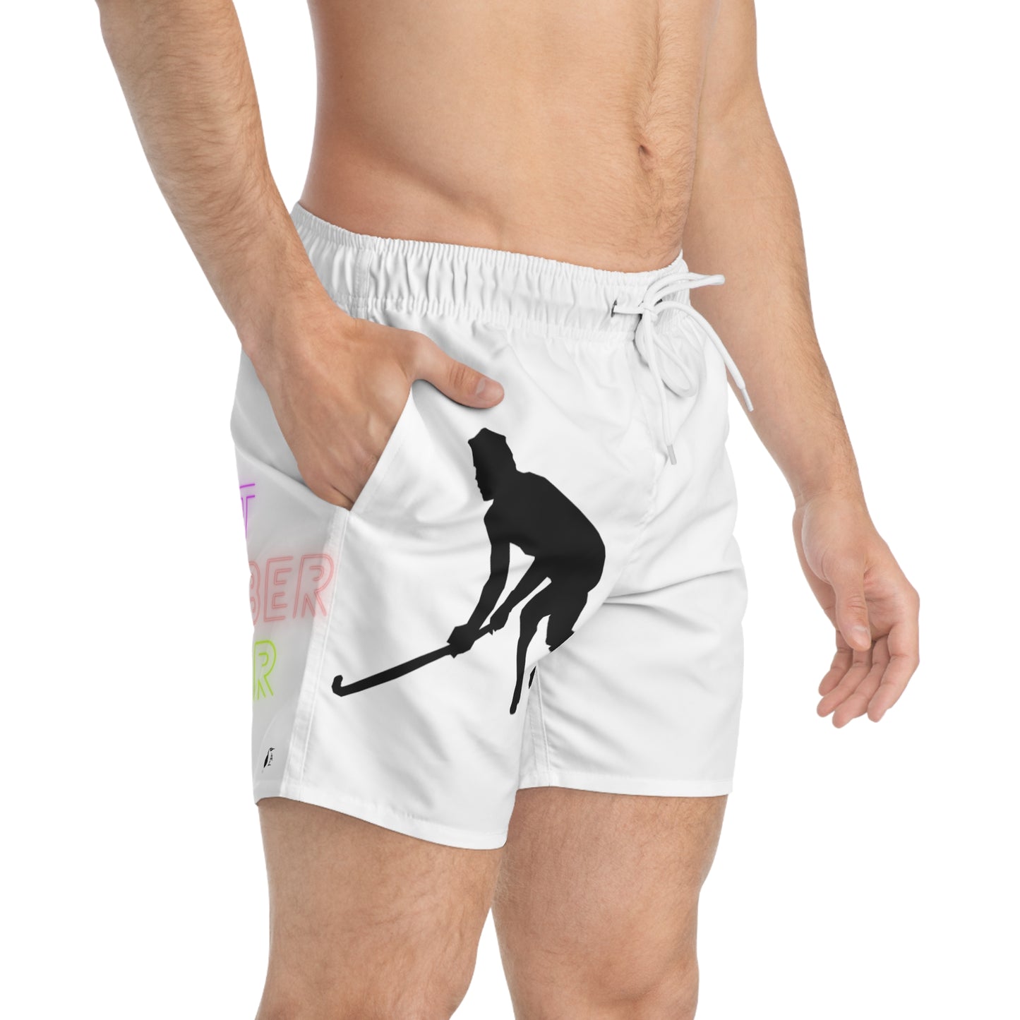 Swim Trunks: Hockey White