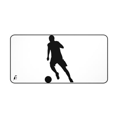 Desk Mat: Soccer White