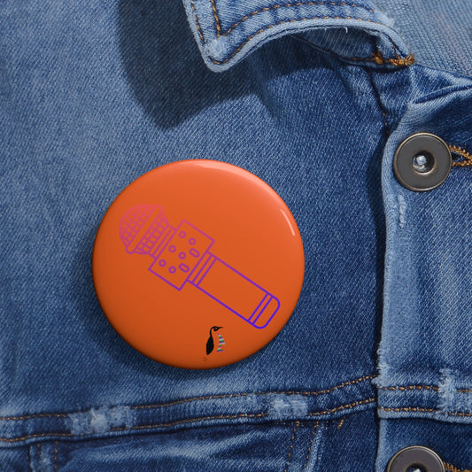 Custom Pin Buttons Music Orange
