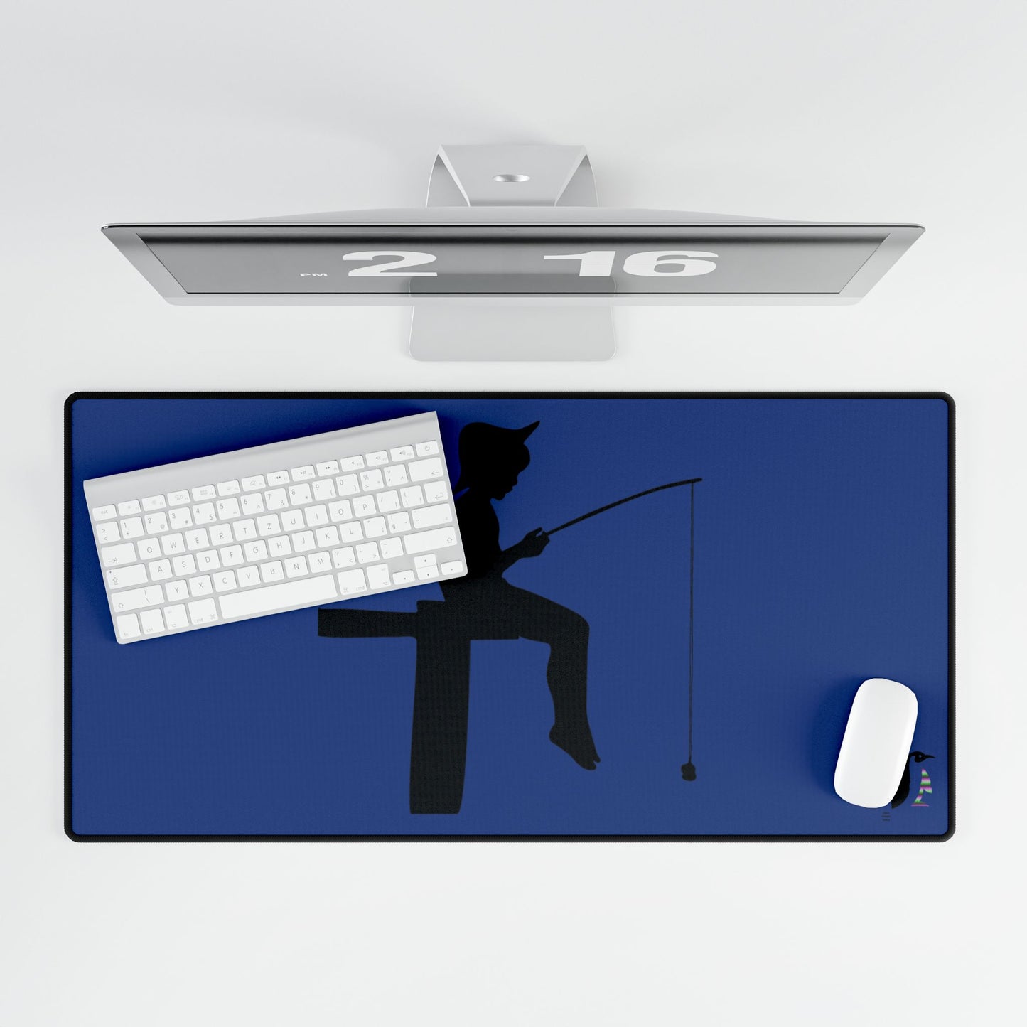 Desk Mats: Fishing Dark Blue