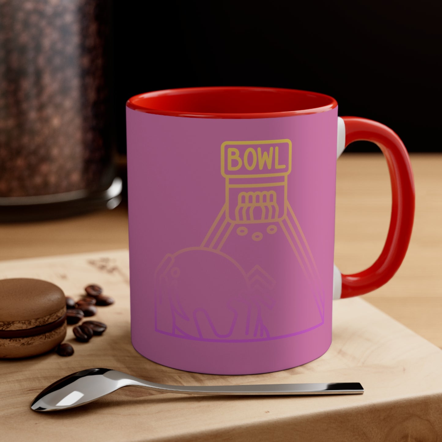 Accent Coffee Mug, 11oz: Bowling Lite Pink