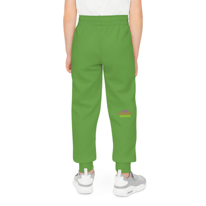 Youth Joggers: Crazy Penguin World Logo Green