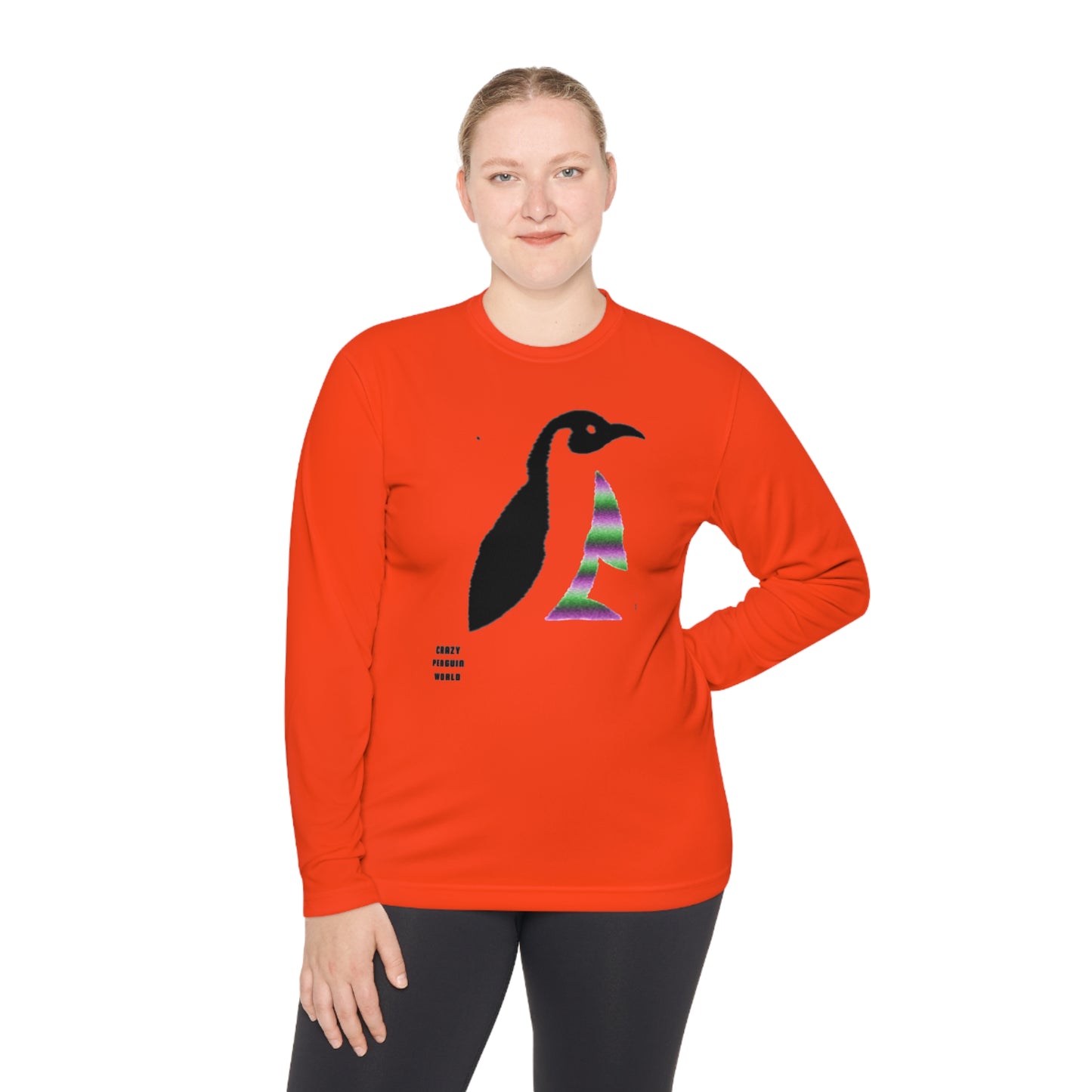 Lightweight Long Sleeve Tee: Crazy Penguin World Logo #1