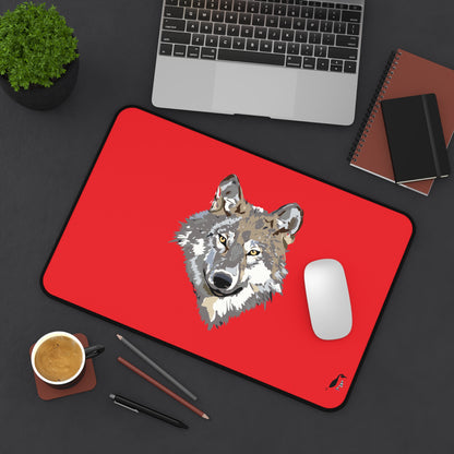 Desk Mat: Wolves Red