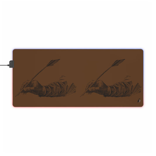 LED Gaming Mouse Pad: Writing Brown