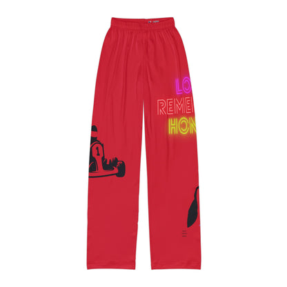 Kids Pajama Pants: Racing Dark Red