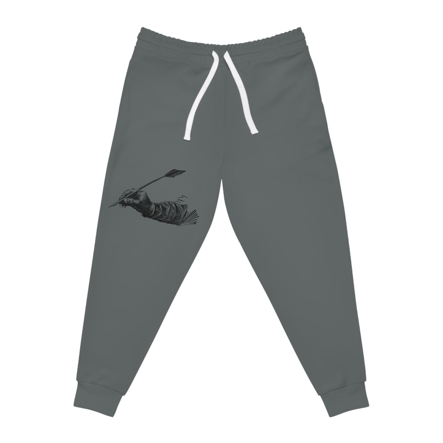 Athletic Joggers: Writing Dark Grey