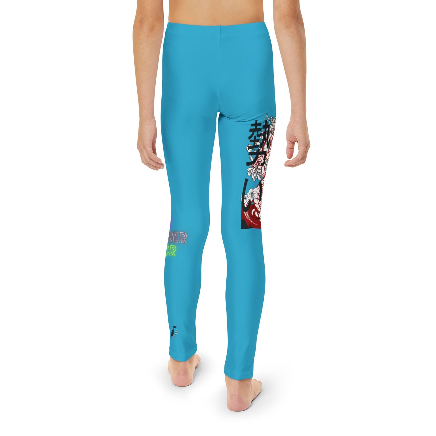 Youth Full-Length Leggings: Dragons Turquoise