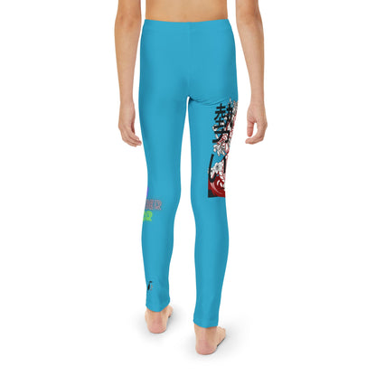 Youth Full-Length Leggings: Dragons Turquoise