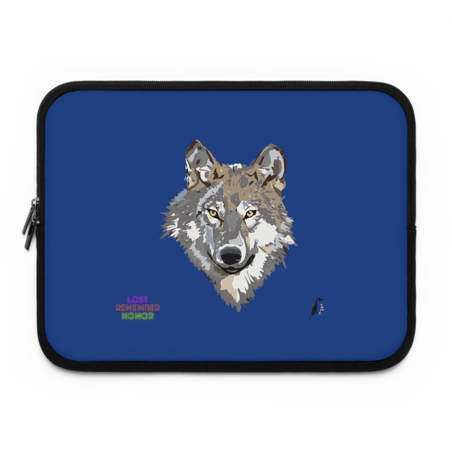 Laptop Sleeve: Wolves Dark Blue