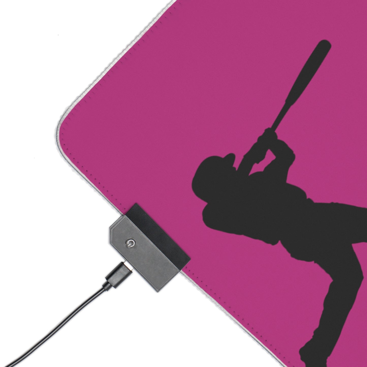 LED Gaming Mouse Pad: Baseball Pink