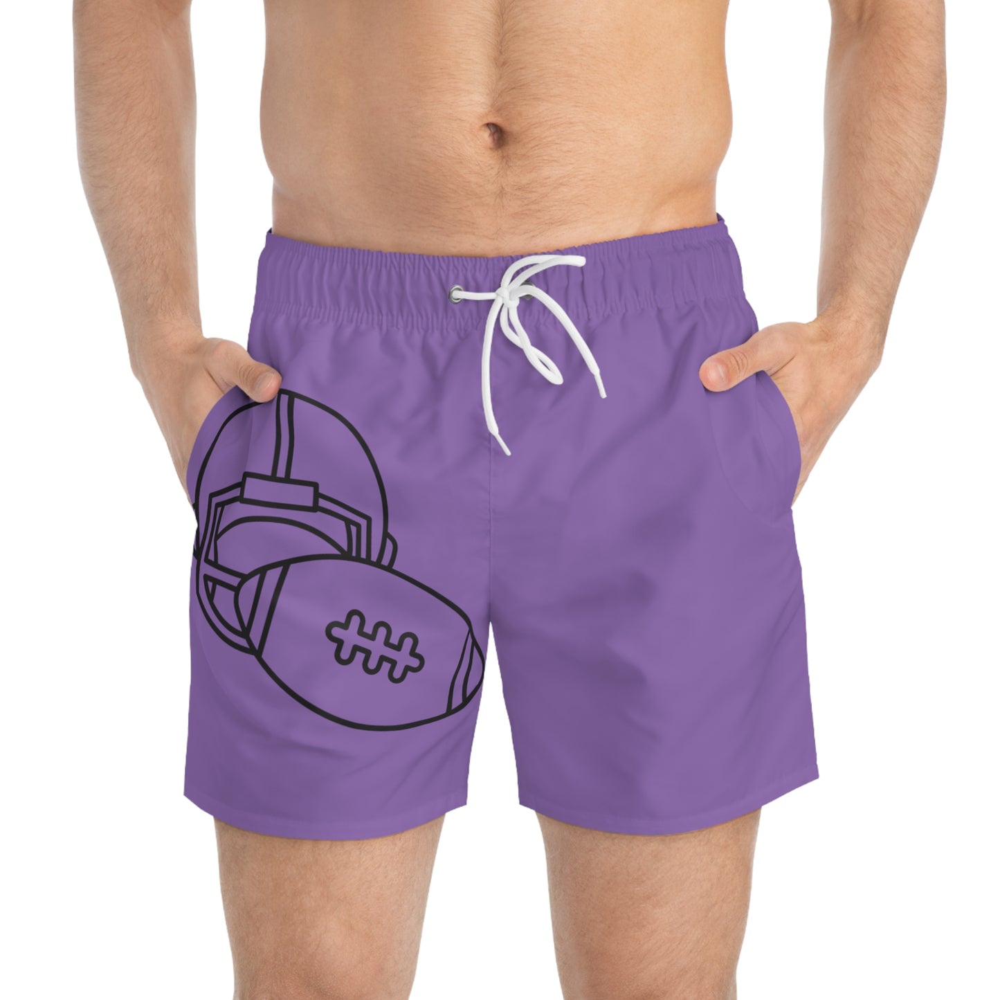 Swim Trunks: Football Lite Purple