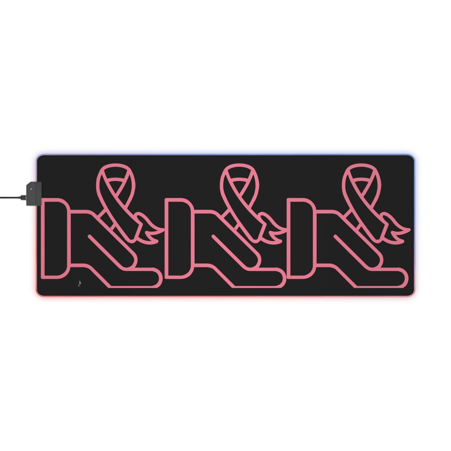 LED Gaming Mouse Pad: Fight Cancer Black