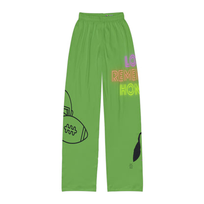 Kids Pajama Pants: Football Green