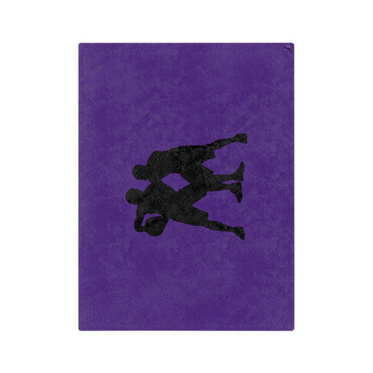 Velveteen Minky Blanket: Basketball Purple