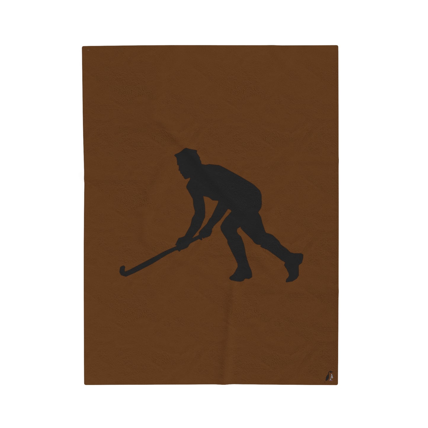 Velveteen Plush Blanket: Hockey Brown