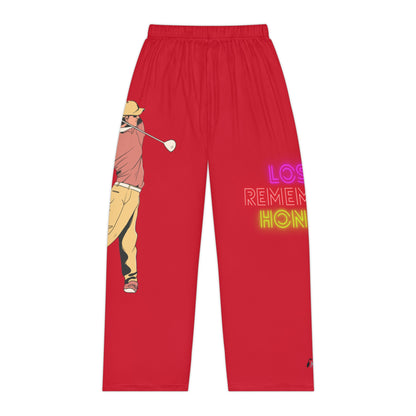 Women's Pajama Pants: Golf Dark Red