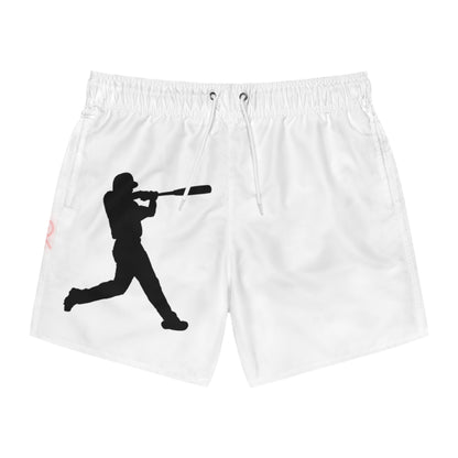 Swim Trunks: Baseball White