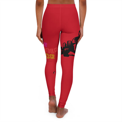 Women's Spandex Leggings: Racing Dark Red