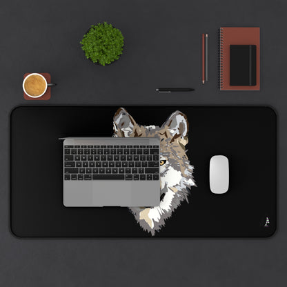 Desk Mat: Wolves Black