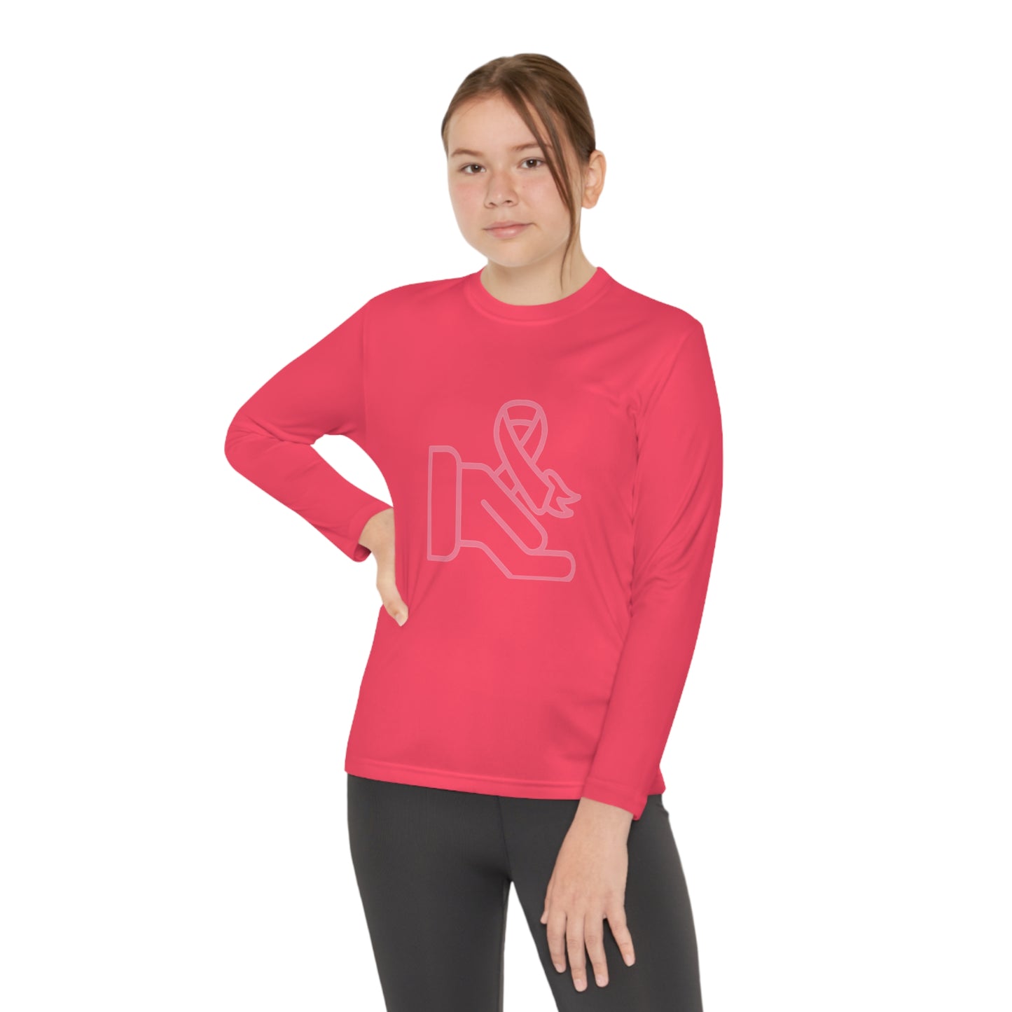 Youth Long Sleeve Competitor Tee: Fight Cancer