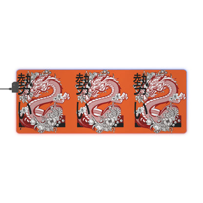 LED Gaming Mouse Pad: Dragons Orange