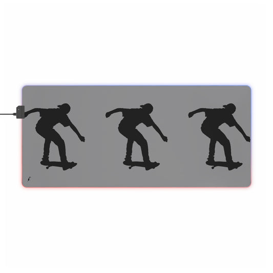 LED Gaming Mouse Pad: Skateboarding Grey