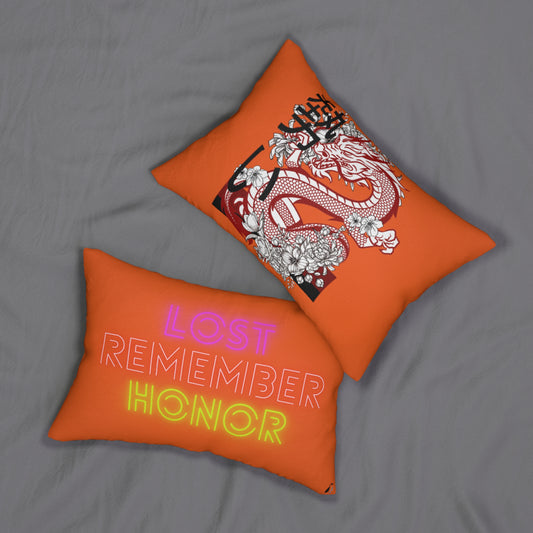 Spun Polyester Lumbar Pillow: Dragons Orange
