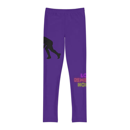 Youth Full-Length Leggings: Hockey Purple