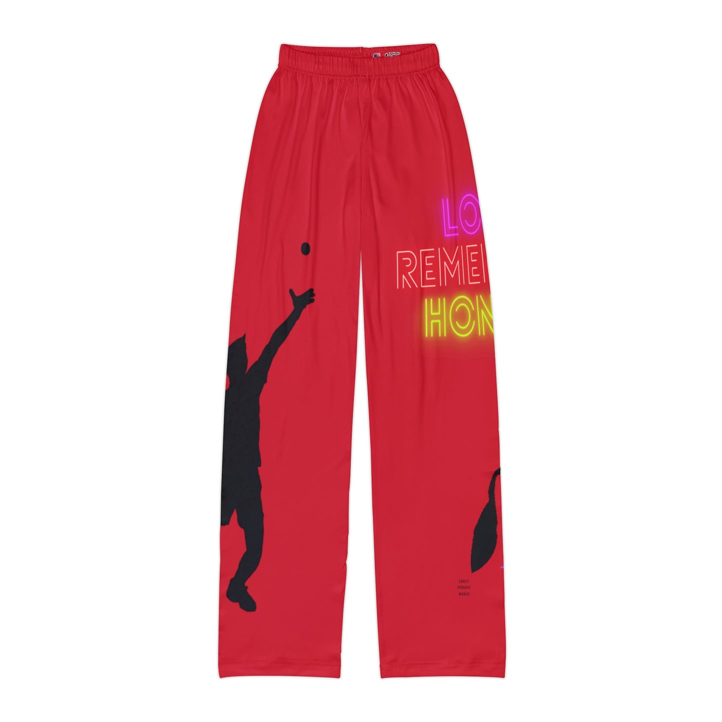 Kids Pajama Pants: Tennis Dark Red