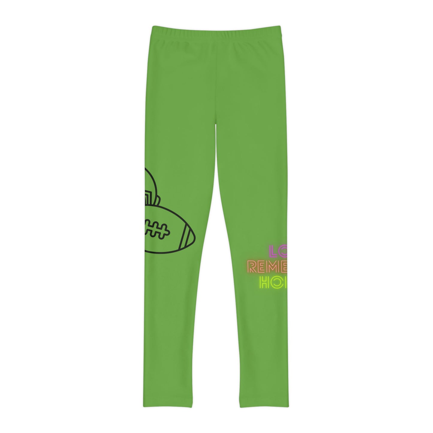 Youth Full-Length Leggings: Football Green