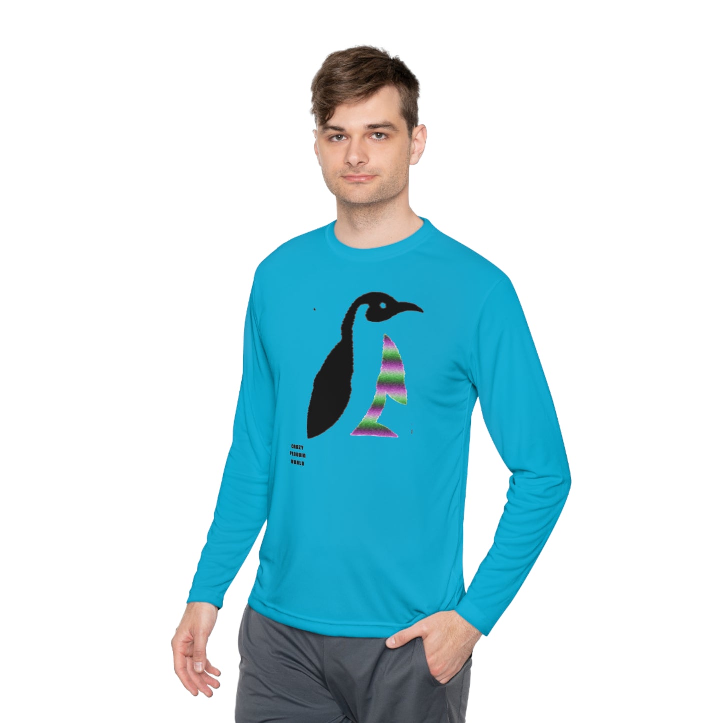 Lightweight Long Sleeve Tee: Crazy Penguin World Logo #2