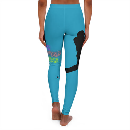 Women's Spandex Leggings: Baseball Turquoise