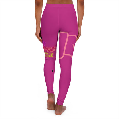 Women's Spandex Leggings: Fight Cancer Pink