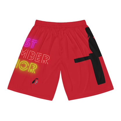 Basketball Shorts: Fishing Dark Red