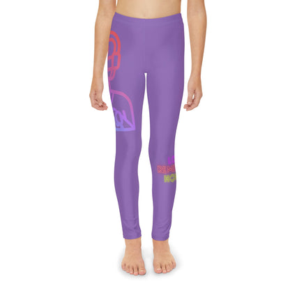 Youth Full-Length Leggings: Gaming Lite Purple