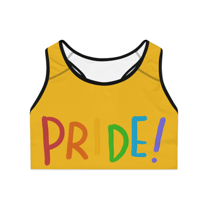 Sports Bra: LGBTQ Pride Yellow