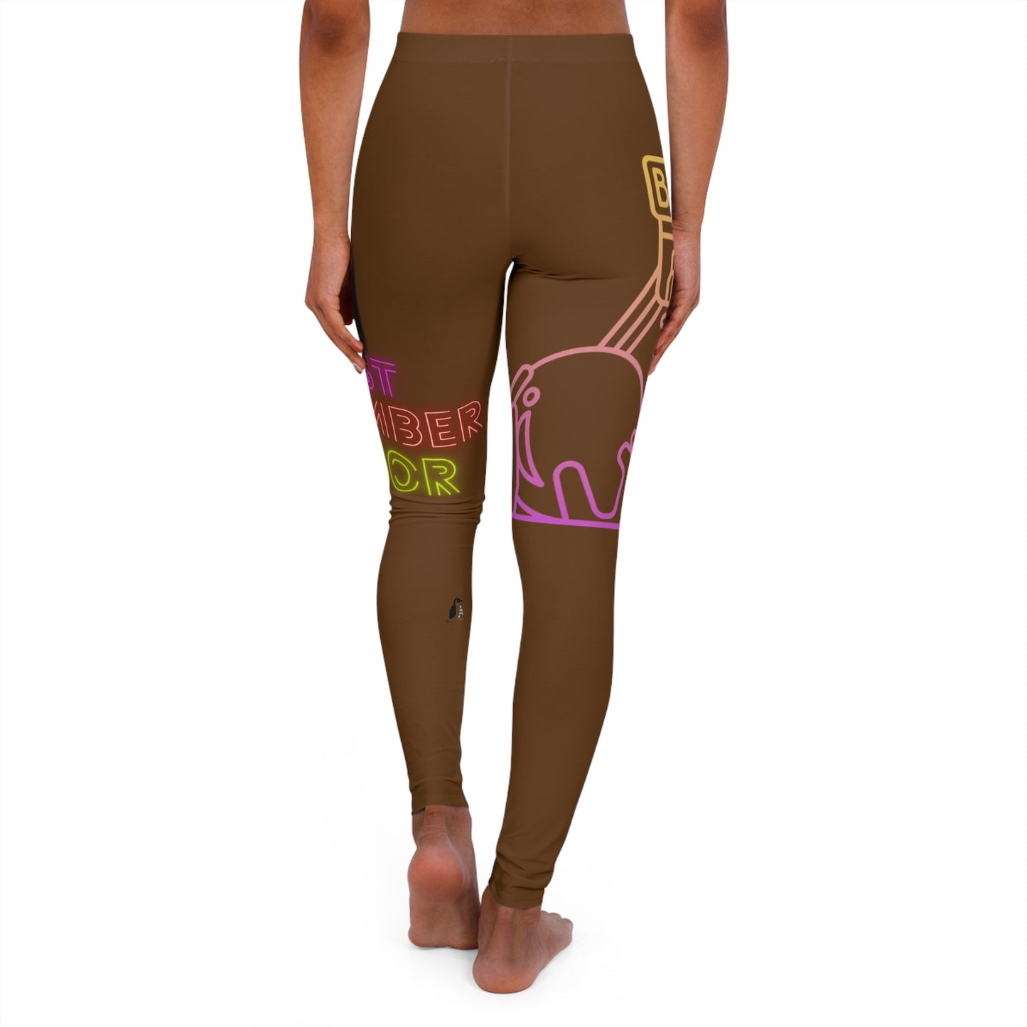 Women's Spandex Leggings: Bowling Brown