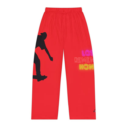 Pambabaeng Pajama Pants: Skateboarding Red 