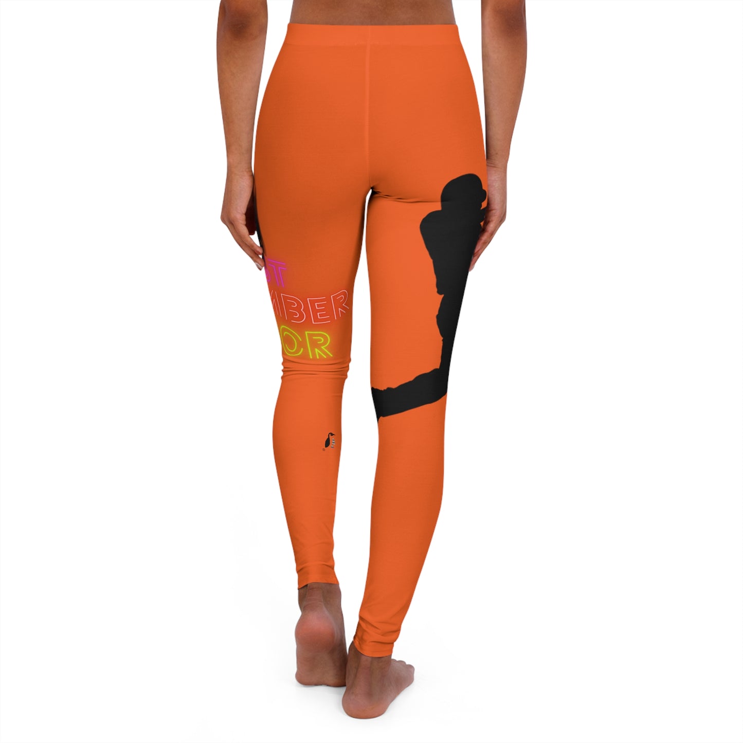 Women's Spandex Leggings: Baseball Orange