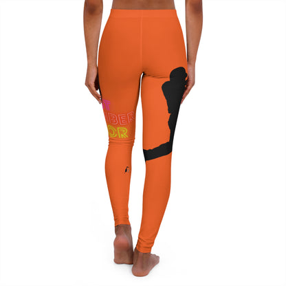 Women's Spandex Leggings: Baseball Orange