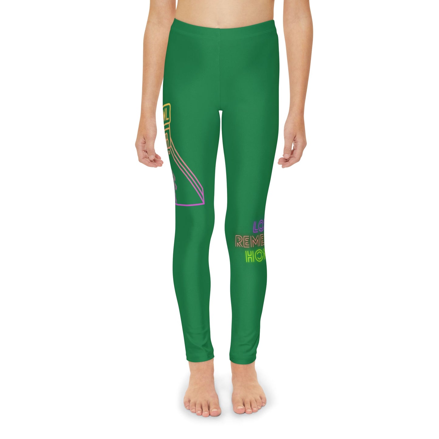 Youth Full-Length Leggings: Bowling Dark Green